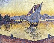 Paul Signac port at sunset Sweden oil painting artist